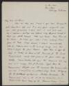Letter from Art O'Connor to John J. Hearn regarding his move away from politics to pursue his Doctorate in Law in Trinity College Dublin following his resignation as President of the Republic,
