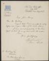 Letter from Henry Campbell, Town Clerk, Dublin City Hall, to William Buckley, Solicitor for John Heery, forwarding a letter to the Law Agent,