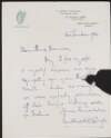 Letter from Cearbhall Ó Dálaigh to Úna Brennan expressing his sympathy on the death of her husband, Robert Brennan,