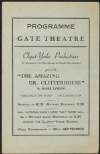 Programme for 'The Amazing Dr. Clitterhouse' by Barre Lyndon presented by Clopet-Yorke Productions at the Gate Theatre,