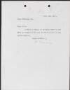 Letter from H. Tommony on behalf of George Gavan Duffy to Henry Woodd Nevinson stating that Duffy would be glad to meet him the following morning,