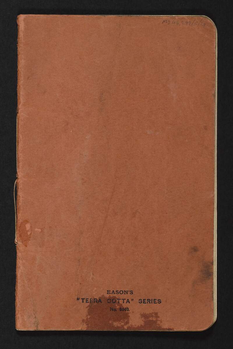 Notebook with notes for an operetta by George Coffey,