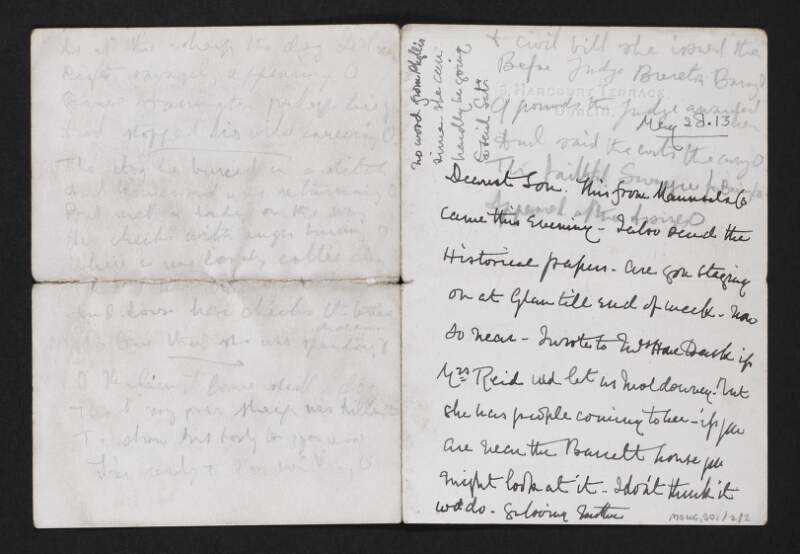 Letter from Jane Coffey to Diarmid Coffey forwarding nonextant historical papers and the death of a dog,