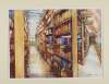 [Watercolour painting on paper depicting a view of the Victorian bookstacks in the National Library of Ireland]