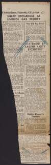 Newspaper cutting from 'Irish Press' including article on a statement by Luke J. Duffy, Secretary of the Labour Party,