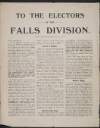 Article by Joseph Devlin in 'Irish News' to the electors of the Falls division during the general election of 1918,