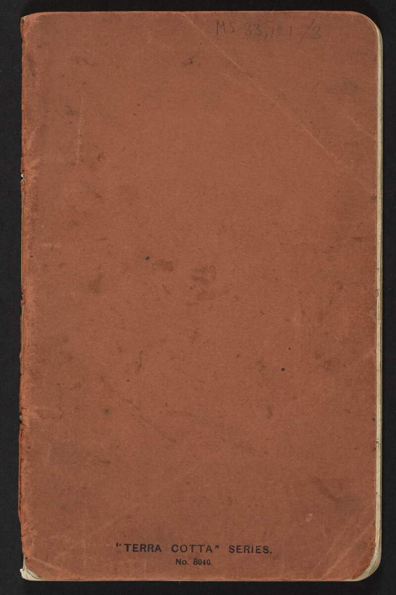 Notebook containing drafts of plays and poetry,