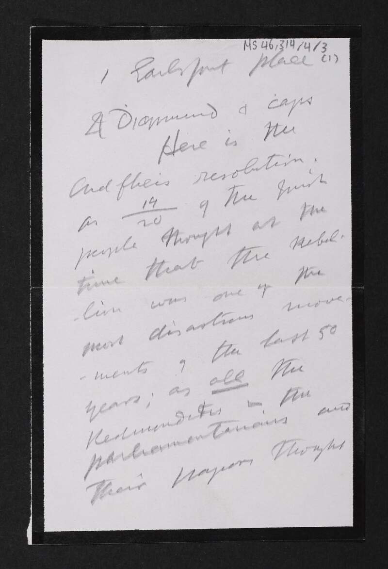 Letter from Douglas Hyde, to Diarmid Coffey regarding an Ardfheis,