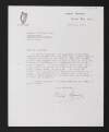 Letter from Philip Rooney, Radio Éireann, to Diarmid Coffey regarding a new show about Countess Markievicz,