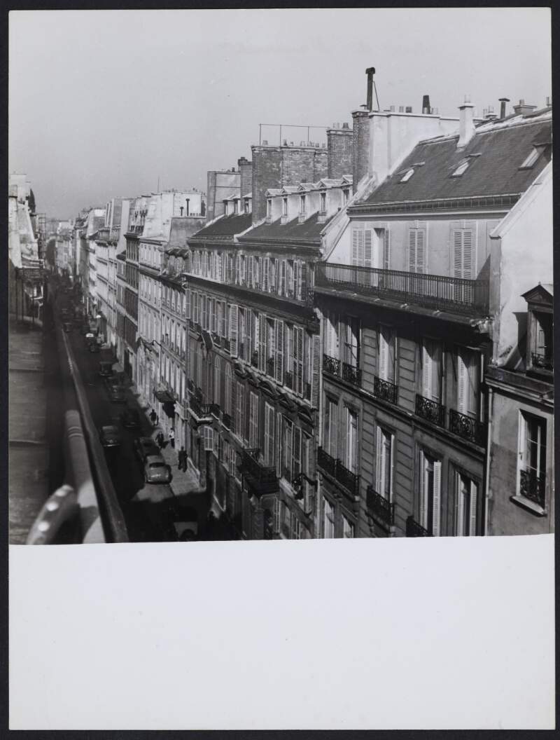 [View of rue de l'Université, Paris, where James Joyce stayed in July 1920, November to December 1920, October 1921 to October 1922].