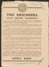 Advertisement from unidentified newspaper for tradesmen recruits for the Corps of Engineers,
