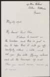Letter from Nancy Brunton [Anne Stopford Agnes Kruming] to Alice Stopford Green hoping that she will take a break,