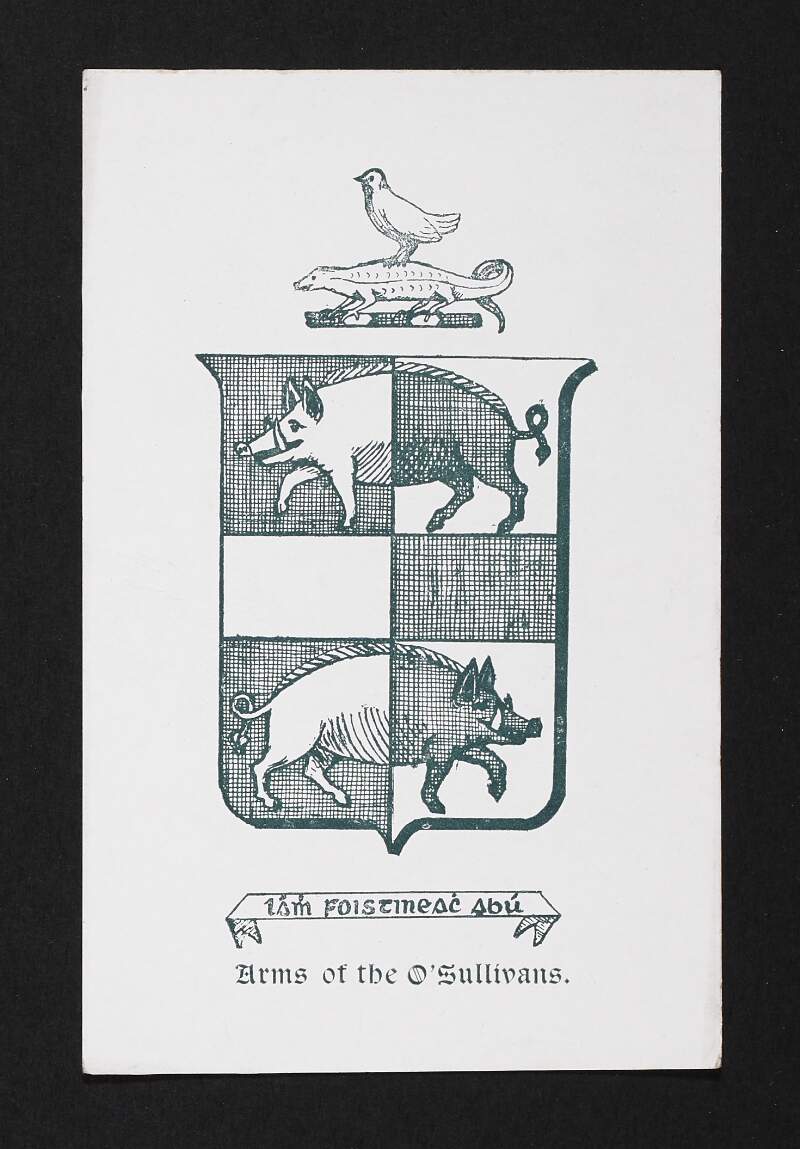 Illustration of the O' Sullivan coat of arms,