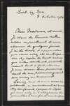 Letter from Henri Pirenne to Alice Stopford Green,