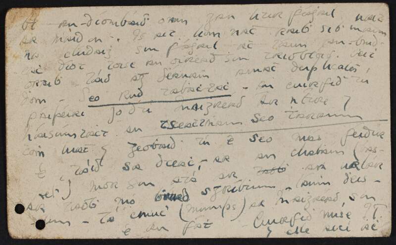 Postcard from Cesca Chenevix Trench to Diarmid Coffey telling him Margot has the mumps,