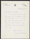 Letter from John M. Heuston to Florence O'Donoghue thanking O'Donoghue for his letter,