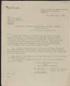 Letter from Portobello Barracks to Joseph Sweeney, Chief of Staff, Department of Defence, stating that an unidentified ex-soldier is not permitted to enter the Barracks on account of irregular activities,