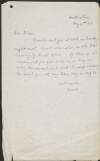 Typescript letter from Florence O'Donoghue, Cork, to unidentified author, Haulbowline, Cork, agreeing to meet at Cobh,