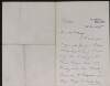 Letter from Andrew Bonar Law, Treasury Chambers, Whitehall, London, to William O'Brien regarding a meeting in London and a letter he received,