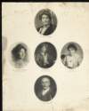 [Head and shoulder portraits of Emmeline Pethick-Lawrence, Christabel Pankhurst, Emmeline Pankhurst, Mabel Tuke and Frederick Pethick-Lawrence]