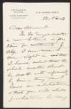 Letter from V. B. Dillon, 12 St. Andrew Street, Dublin, to John Redmond, on the prospects of a settlement in the De Freyne case,
