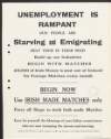 Poster issued by The Executive, Cumann na mBan, encouraging people to buy Irish made matches,