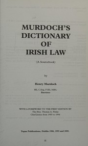 Murdoch's dictionary of Irish law : a sourcebook /