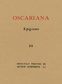 Oscariana : epigrams /