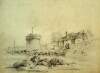 [The Martello tower at Williamstown, Blackrock, and figures outside a nearby cottage ]