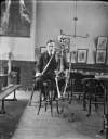 [Man seated, possibly J. J. Clarke, with skeleton]