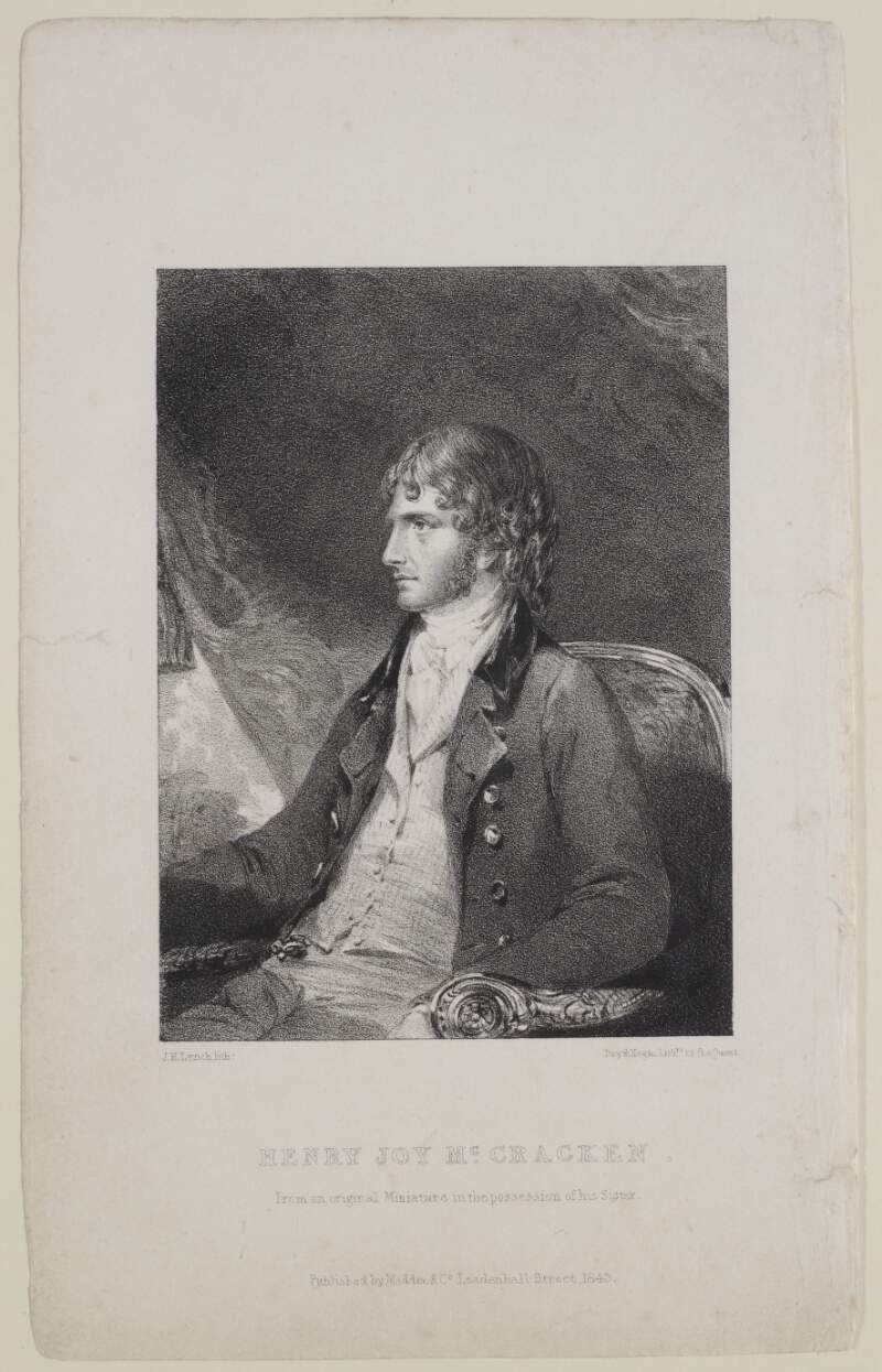 Henry Joy McCracken. From an original miniature in the possession of his sister. /