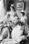 [Augusta Caroline Dillon with her daughters Edith and Ethel at their presentation to society in London]