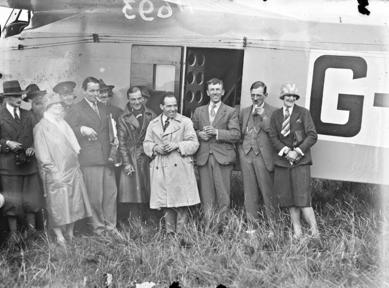 [Group of airmen with the Fokker monoplane the "Princess Xenia" at Baldonnel.]