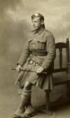 [Unidentified British soldier, photographed in kilted uniform : full length portrait]
