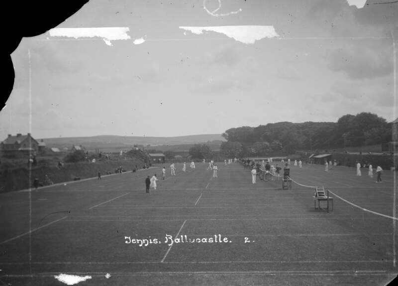 [Tennis matches in progress at Ballycastle, Co. Antrim]