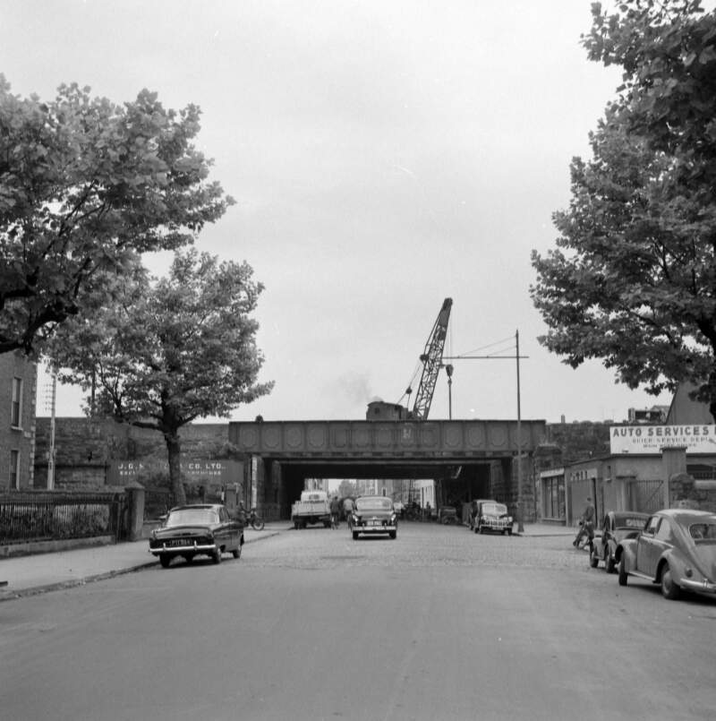 General view with crane, Adelaide Road, Dublin City, Co. Dublin.