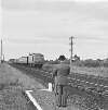 W.H.P. England observing C223 train, Hazelhatch, Co. Kildare.