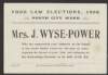 III.1. Election flyer for Jennie Wyse Power, issued for the Poor Law Elections, North City Ward, Dublin,