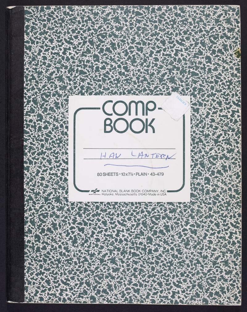 I.xi.1. Notebook, containing manuscript drafts of poems and prose pieces,