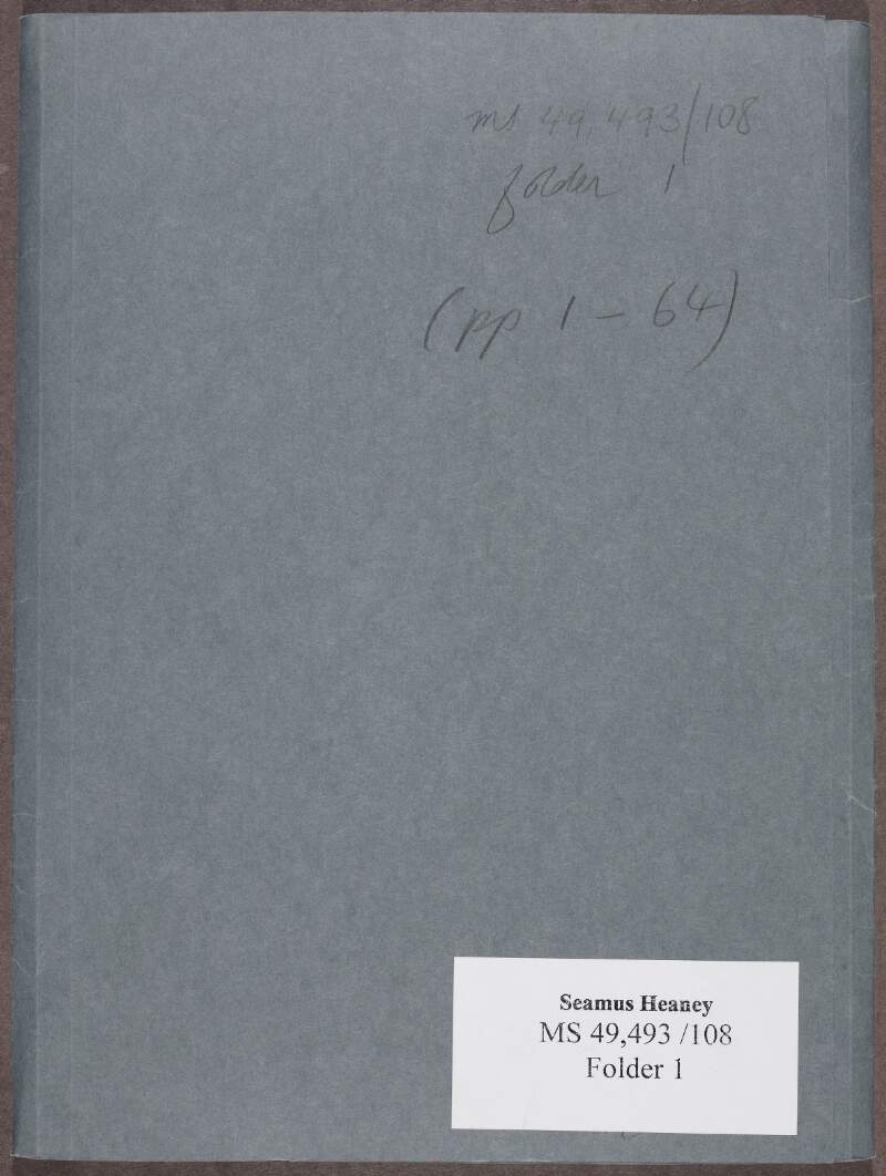 I.xiv.6. Manuscript and typescript drafts of poems collected in 'The Spirit Level',