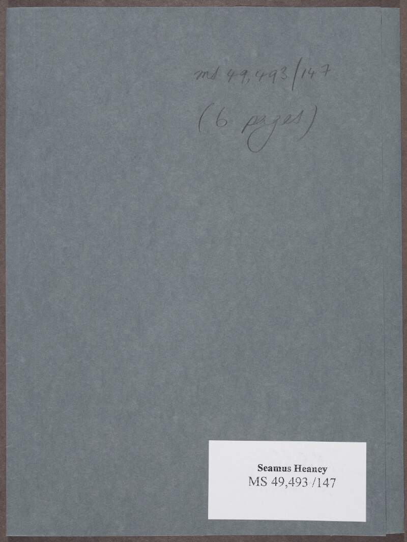 II.i.7. Annotated typescript draft of a review of 'The Collected Letter's of Dylan Thomas',