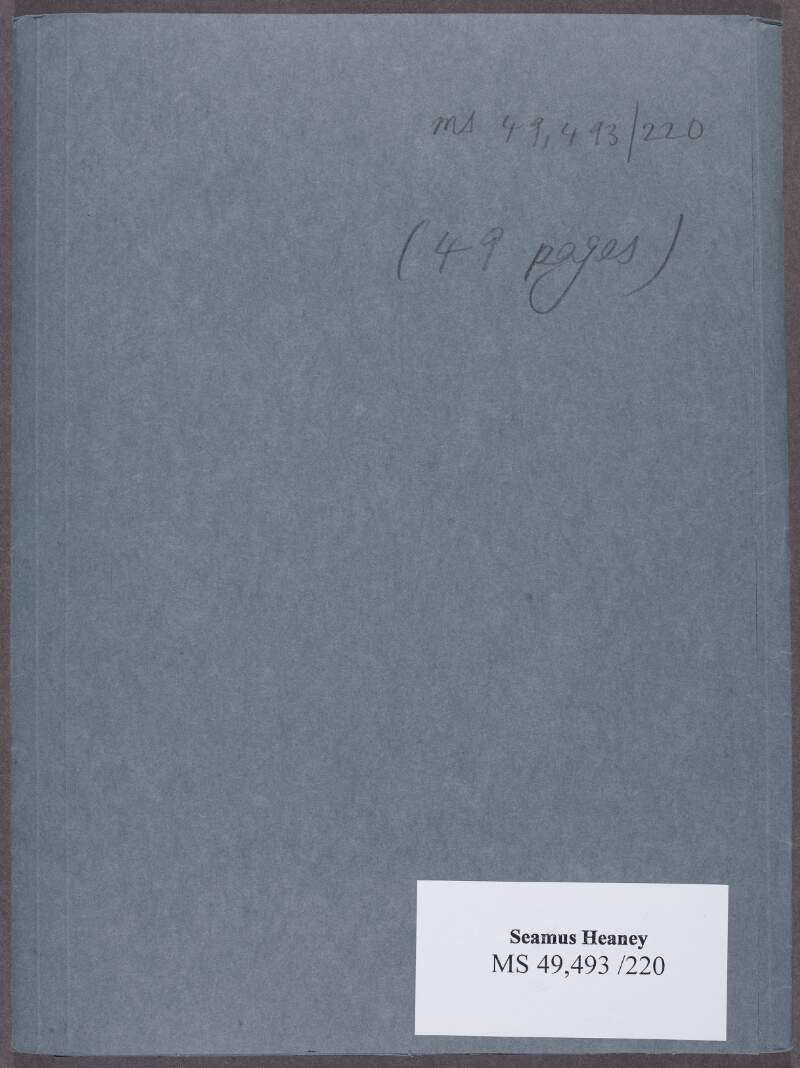 III.iv.8. Photocopy of a first pass proof of 'Diary Of One Who Vanished', as published by Farrar, Strauss & Giroux,