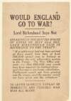 Would England go to war? : Lord Birkenhead says not. : so Lloyd George's threat of immediate and terrible war was all bluff. /