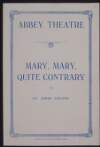 [Programme for Mary, Mary, Quite Contrary in the Abbey Theatre] /