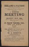 Ireland a nation! to the Irishmen and Irishwomen of Leeds and to our English friends of liberty and justice! A monster meeting will be held on Sunday, 18 May under the auspices of the Irish Self-Determination League of Great Britain St. Francis' Parochial Hall, Manor Road, Holbeck, at 3 p.m...