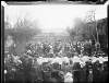 [Annual show of the Clonbrock and Castlegar Co-operative Poultry Society at Clonbrock. Image shows crowds viewing cages of poultry.]