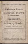 Programme of literary session [Irish National League Rathmines branch] November, 1889 - May, 1890 /