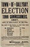 Town of Ballybay : election of Town Commissioners, 1897 ... copy of declaration of the poll ... I do hereby declare that Messrs. Edward McBirney, Solomon P. Smyth and Patrick Connolly, have been and are duly elected to fill the Office of Town Commissioners of Ballybay.