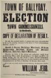 Town of Ballybay : annual election of Town Commissioners, 1896. Copy of declaration of the result.