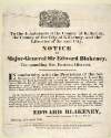 To the inhabitants of the County of Kilkenny, the county of the city of Kilkenny, and the liberties of the said city : notice by Major-General Sir Edward Blakeney, commanding the Easter District.